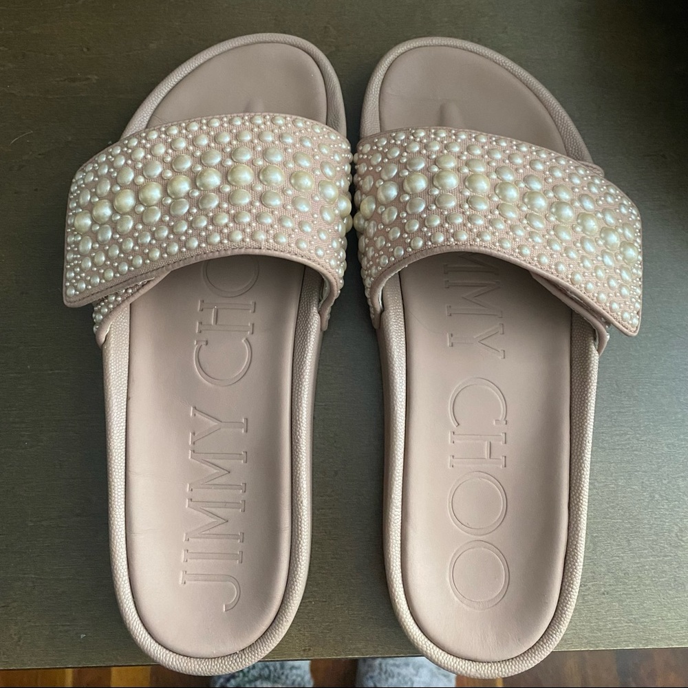 AUTHENTIC Jimmy Choo Pearl slides.  Size 8.